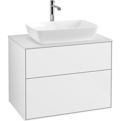 V&B Waschtischunterschrank Finion 80x60,3cm, Abd.-Pl. wh. m, glo wh. Lac (1/2)