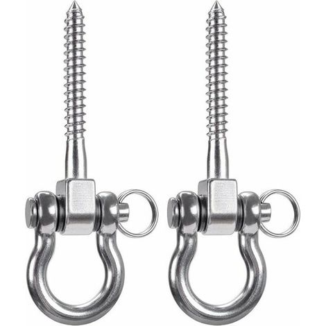 Dos ganchos de acero inoxidable 304 de alta resistencia con tornillos, adecuados para sillas colgantes de yoga de madera y hamacas de sacos de arena. (1/3)