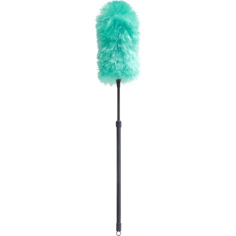 Synthetic Static Duster with Extendable Pole, Turquoise/Grey (1/4)