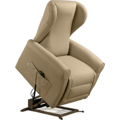 Poltrona Alzapersona Elettrica 2 Motori 90x100x90 cm Sofa in Microfibra Dispositivo Medico 1 Beige (1/4)