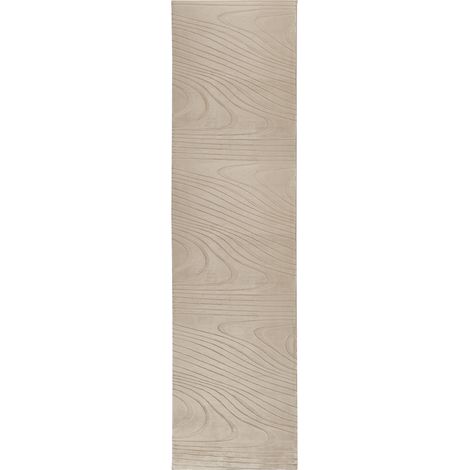 Alfombra de pelo de conejo sintético peluda motivo vetas 80 x 300 cm beige Ontake (1/5)