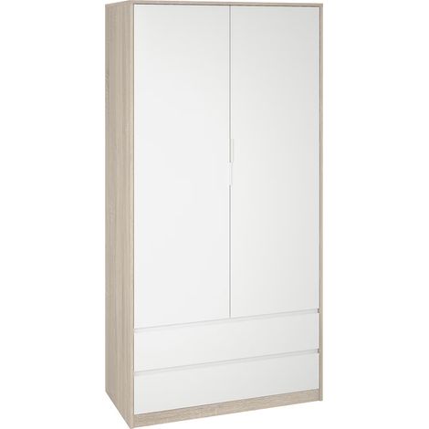 Armario de Melamina Roble Claro Blanco con 2 Puertas Abatibles Ref.509 (1/4)