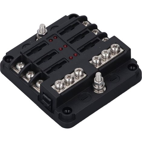 DC 12V 24V Boîtier fusible 6 voies imperméable bloc porte-fusible avec témoin LED pour auto poids lourd navire autocaravane véhicule (1/5)
