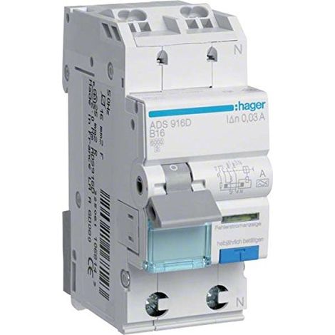 HAGER ADS932D FI-LS 1P+N 6KA B-32A 30MA A QC