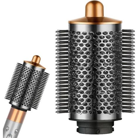 Brosse volumisante ronde compatible Dyson Airwrap Styler HS01 HS05 – Brosse ovale pour cheveux plats et volume – Pour cheveux plus épais – 5,5 x 15 cm – Doré (1/5)