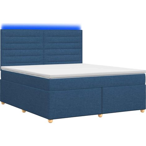 Maison Exclusive - Letto box spring con materasso Blu 180 x 200 cm Tessuto (1/5)