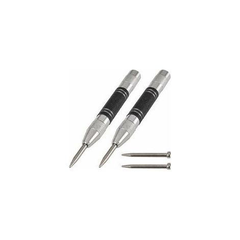 Pieces 5" Automatic Spring Punch Set, Adjustable Tension, with 2 Replacement Tips (1/5)