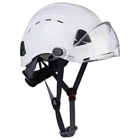 Casque de Chantier avec Visière EN397,Casque de Protection Casque de Sécurité Réglable avec Cliquet, Casque de Travail pour la Construction avec Visière