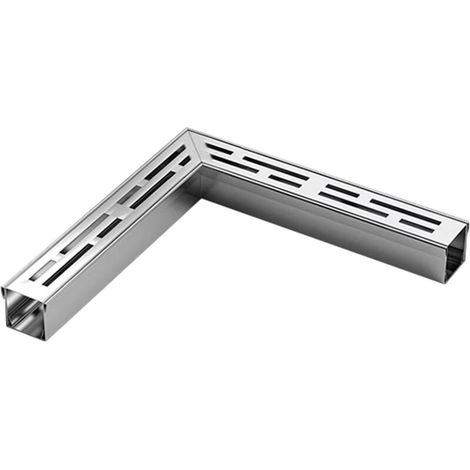 XEPHO Caniveau De Drainage en Acier Inoxydable, Accessoires pour Caniveaux De Drainage d'angle, Amovible Tranchée Et Grilles De Drainage, pour Jardins Terrasses Allées(25x3.5x3cm)