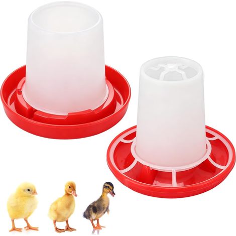 Kit mangeoire et abreuvoir pour poulets, design automatique à manches rotatives, équipement combiné d'alimentation et abreuvoir pour volailles, canards, cailles, poussins et oiseaux (1/5)