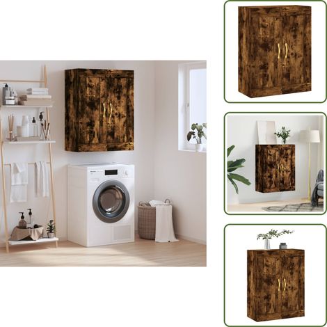Wandschrank Räuchereiche 69,5x34x90 cm Holzwerkstoff - Hängeschrank - Sideboard - Regal - Aufbewahrung - Küchenregal