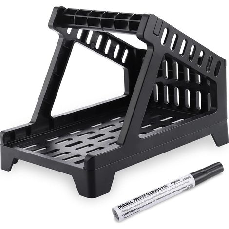 EASYCOMFORT Porte-étiquettes Thermiques pour Etiquettes en Rouleaux et Fanfold, Distributeur Etiquettes pour Imprimantes Etiquettes Thermiques avec Stylo de Nettoyage, Compatible avec Imprimante Therm (1/5)