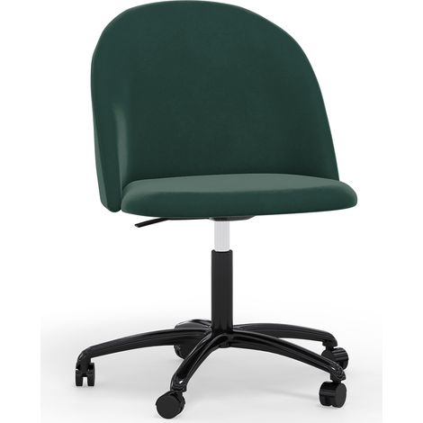 Sedia da Ufficio Imbottita - Velluto - Evelyne Verde scuro