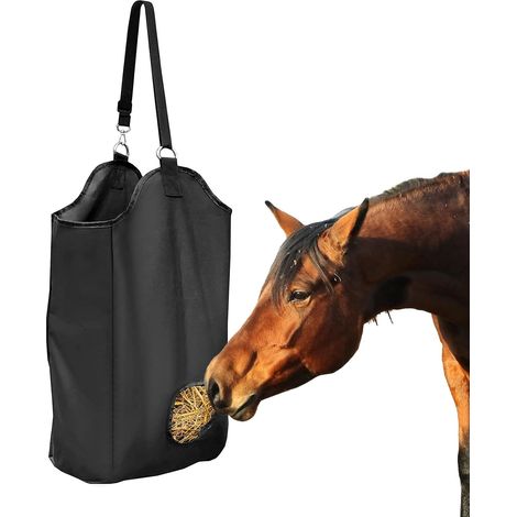 Sac a Foin Cheval, Filet a Foin Chevaux en Tissu Oxford, Mangeoire pour Chevaux Transport, Sac Alimentation Cheval, Pour les Fermes, étables (A, S) (1/5)