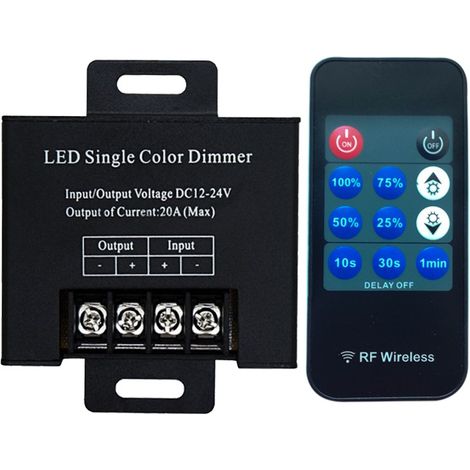 18A RF 12V dimmer con control remoto para la cinta de LED monocolor de 12V