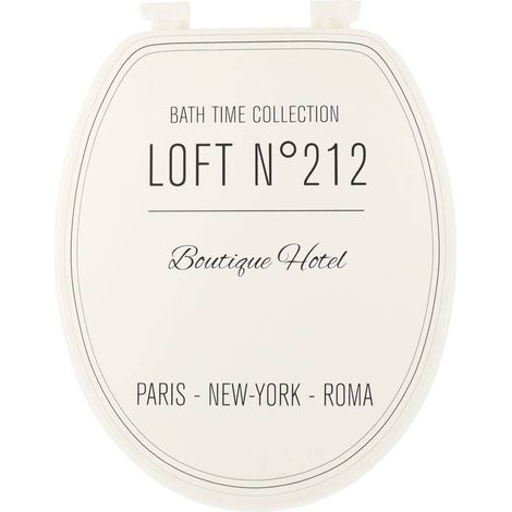 Wc-deckel 18 inch mdf deckel design gedruckt und kunststoffbefestigungen - neo retro weiss - Tendance