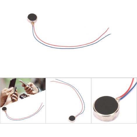 5 pièces Micro Moteur Vibrant Plat pour Pager et Téléphone Portable, DC 3V 80mA, 10x2mm 11000RPM, Modèle 1020 (34mm) (1/5)