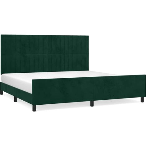 Maison Exclusive - Bettgestell ohne Matratze Dunkelgrün 200x200 c