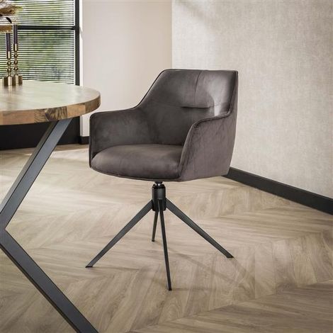 Industrial swivel Armchair Glam Black (1/4)