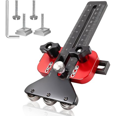 Gabarit de scie à table fin – 3 poulies fines pour faire des coupes répétitives à bande étroite, guide de scie de table convient pour fente en U de 9,5 x 1,9 cm et fente en T de 6,3 x 1,9 cm