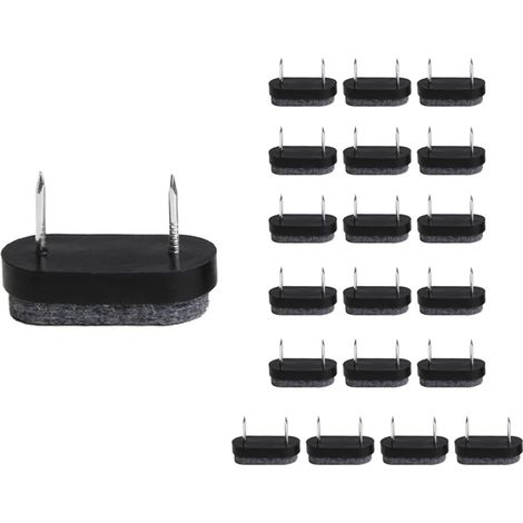 Patin Chaise a Clouer, Patins à vis en Feutre, 20 Pcs Clous Patins de Meuble, Patins Glisseurs Rond Tampon Chaise, Patins Meubles en Feutre Tampons pour Meubles (Ovale) (1/2)