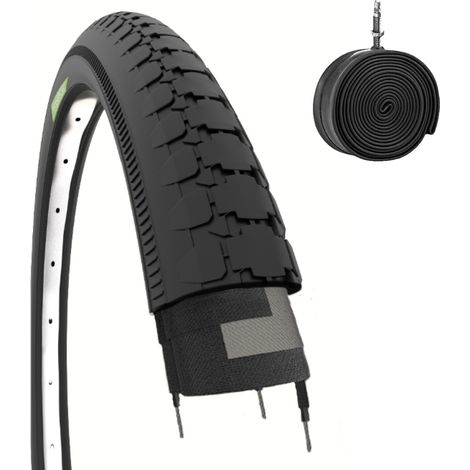 1 COPERTONE 26 X 2 X 1 3/4 (54-571) + CAMERA D'ARIA PNEUMATICO NERO PER CARRETTO FURGONCINO BICI (1/2)