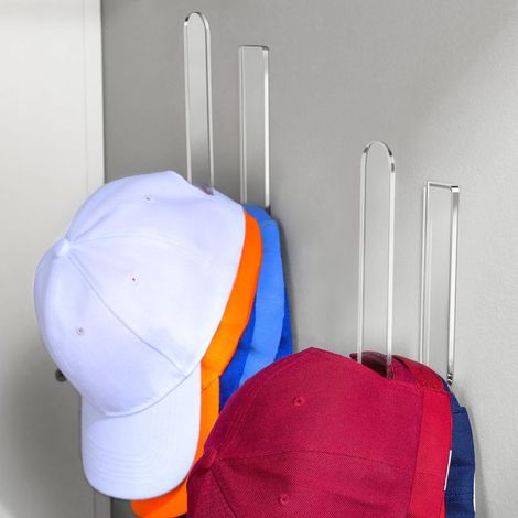 Juego de 2 ganchos de pared acrílicos para gorras de béisbol, organizador de sombreros para pared, armario, puerta, dormitorio.