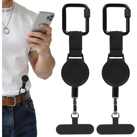 2PCS Sangles Rétractables Antivol pour Téléphone Portable,Harnais AntiChute (1/5)