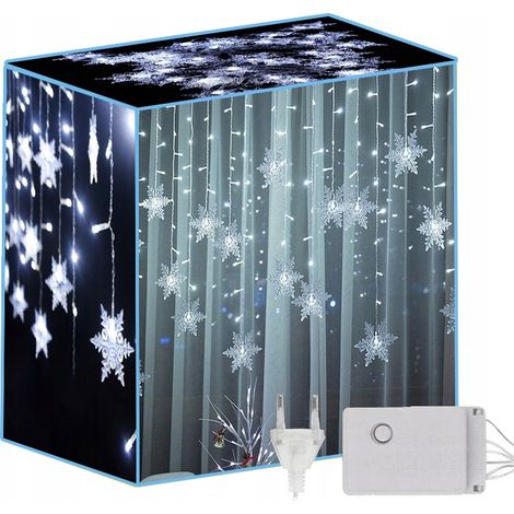 Guirnalda navideña de luces LED con forma de copo de nieve de 3,5 m (luces frías) (1/5)