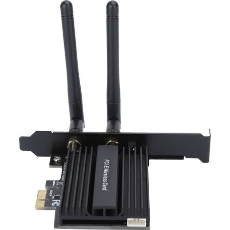 Carte WiFi 6 PCIe AX200 Intel 3000 Mbps, Bluetooth 5.0, Double Bande 2.4G/5GHz, Antennes Haute Performance, Noir (1/5)