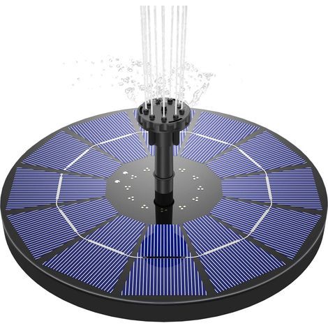 LAN Solar-Springbrunnenpumpe 3,5 W, schwimmend, mit integriertem Solarpanel und Akku, 6 Düsen, ideal für kleine Teiche, Vogeltränken, Aquarien und Gartendekoration, 18 cm (1/5)