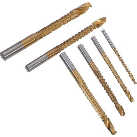 Jeu de 6 forets hélicoïdaux métriques HSS, compatibles aluminium, bois fin, planches, plastique. (1/5)