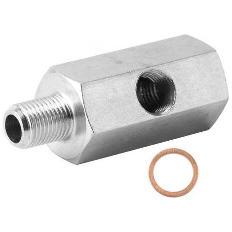 QORVA-Adaptateur de capteur de pression d'huile NPT Tee male à femelle 1/8 pouces à M10x1.0, raccord de jauge de ligne d'alimentation Turbo (1/5)