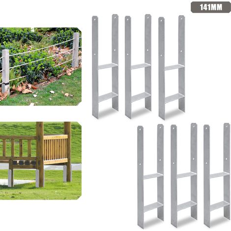 TolleTour Ancoraggio per pali per esterni – particolarmente robusto, resistente alle intemperie e ideale per pali in legno in giardino - 141 mm 6x (1/5)