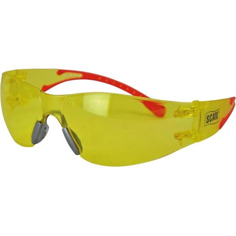 Flexible Amber Safety Glasses with Unbreakable Frame for Sports and Industrial Use