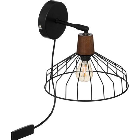 Applique murale style "bistrot" Noir 24x23x2.5 cm (1/5)