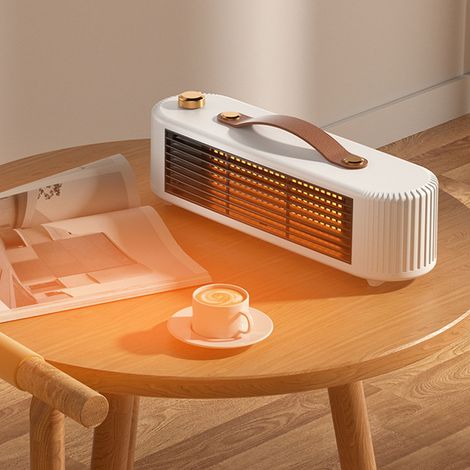 Chauffage de bureau silencieux et sécurisé, petit ventilateur portable pour la maison, la salle de bain ou le bureau, prise UE 220 V, blanc (1/5)