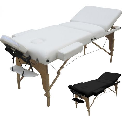 Table de massage pliante 3 zones en bois – Panneau Reiki – Housse de transport – Épaisseur 15 cm – Supporte jusqu'à 250 kg – Vivezen (1/5)