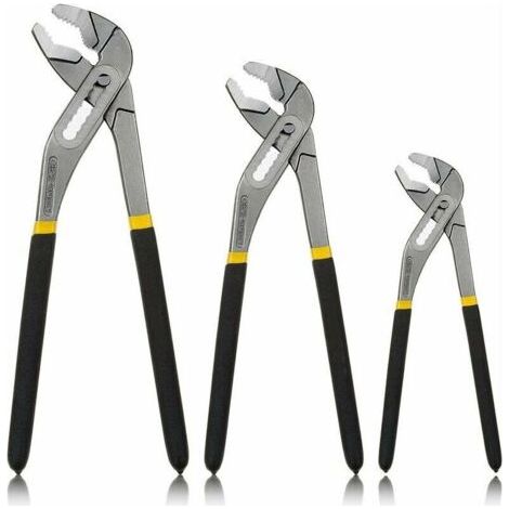 Pince multiprise 3 pièces 200/250/300 mm – Acier chrome-vanadium – Poignées antidérapantes pour travaux de plomberie et mécanique (1/5)