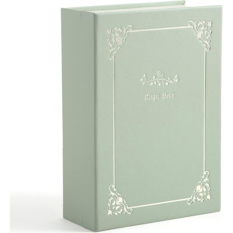 Green PU jewelry storage box, magic book jewelry box, suitable for storing earrings, bracelets, necklaces and rings
