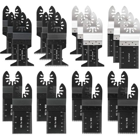 Lot De 20 Lames De Scie Oscillantes Professionnelles En Bois/Métal Universelles Multitool Quick Release Pour Fein Multimaster, Ryobi, Milwaukee, Bosch, Dremel, Dewalt, Rockwell (1/5)