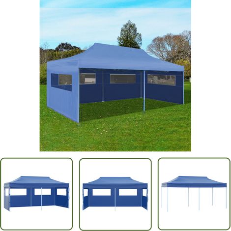 Tente pour événements - vidaXL Tente de réception pliable bleue 3 x 6 m - Tente pour camping (1/5)