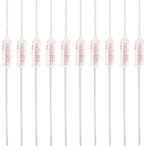 Toivize 10 Pièces Fusibles Thermiques 10A 250V, Coupure de Fusible Thermique à Coque Métallique, Fusible de Température(192°C) (1/5)