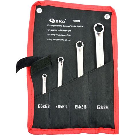 SET CHIAVI COMBINATE TORX FEMMINA SERIE 4pz GEKO G11149