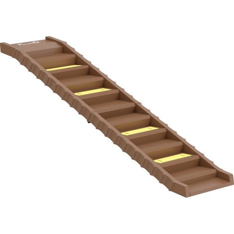Rampe pour chien pliable pour voiture, escalier pour chien avec 10 marches, surface antidérapante, 154x40 cm pour chiens moyens jusqu'à 25 kg (1/5)