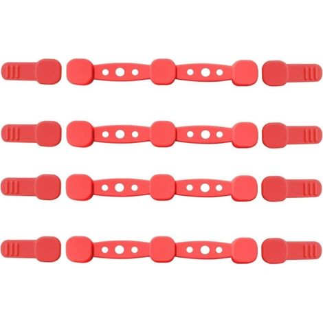 Boucle magnétique en silicone pour friteuse à air, avec aimants résistants aux hautes températures pour maintenir le papier parchemin, 4 longues boucles avec 8 boucles courtes (rouge) (1/5)