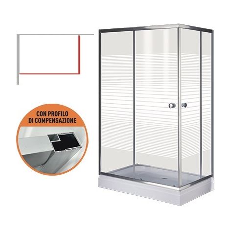 Box doccia PVC Ibisco 100×80×190 cm rettangolare moderno – Brixo