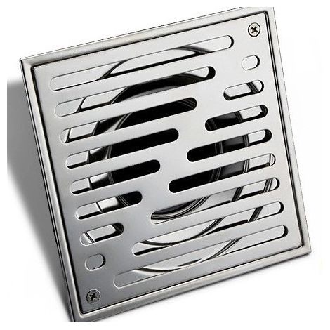 Siphon de sol, blanc, 50 x 150 x 150 mm (1/4)