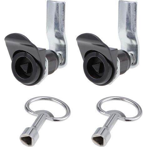 Verrou Clé Triangle Serrure Noir 2 Paquet (1/4)