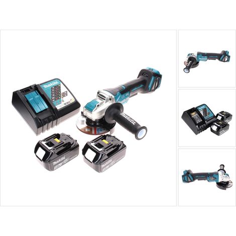 Makita DGA 519 RF Akku Winkelschleifer 18 V 125 mm Brushless X-Lock + 2x Akku 3,0 Ah + Ladegerät (1/5)